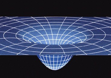 Artist’s impression of spacetime curved by a massive body